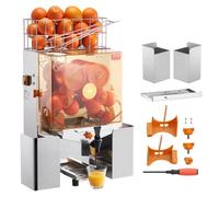 VEVOR Spremiagrumi Elettrico Commerciale 120 W, Estrattore di Succo Alimentazione Automatica con Filtro Estraibile e Secchio Rubinetto Incluso per Pompelmo Arancia da Ristorante Caffetteria Bar Feste