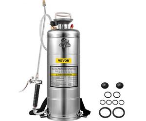 VEVOR Spruzzatore 12L in Acciaio Inossidabile, Spruzzatore Manuale a Pompa, Spruzzatore da Giardino Rinforzato a Pressione da 3,3 Pollici, Spruzzatore per Giardinaggio Domestico e Pulizia del Terreno