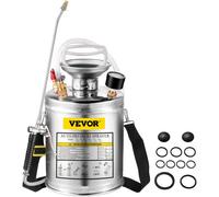 VEVOR Spruzzatore 4L in Acciaio Inossidabile, Spruzzatore Manuale a Pompa, Spruzzatore da Giardino Rinforzato a Pressione da 3,3 Pollici, Spruzzatore per Giardinaggio Domestico e Pulizia del Terreno