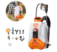 VEVOR Spruzzatore a Zaino a Batteria 16 L Irroratrice a Spalla per Giardino, 2 Lance e 8 Ugelli, Autonomia di 4 Ore, Spruzzatori Portatili per per Giardino, Prato, Diserbo, Irrorazione e Pulizia