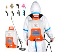 VEVOR Spruzzatore a Zaino a Batteria per Prato da 16 Litri con 8 Ugelli e 2 Lance Telescopiche, Pressione Regolabile 90 PSI, Autonomia da 4 a 6 Ore, Spruzzatori da Giardino per Giardino