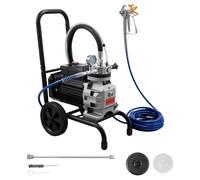 VEVOR Spruzzatore vernice Airless membrana 1500W – Press. 19,31MPa, Flusso 2,5L/min, Tubo 10m