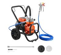 VEVOR Spruzzatore di Vernice Airless a Membrana a Carrello, Macchina a Spruzzo per Vernice 2000 W Pressione max 22,75 Mpa, Spruzzatore Flusso max 3,5 L/min con Asta di Prolunga Spruzzatura da Casa