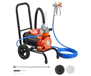 VEVOR Spruzzatore di Vernice Airless a Membrana con Ruote, Macchina a Spruzzo per Vernice 900W Pressione max 15,17 Mpa, Spruzzatore con Ruote Flusso 1,8 L/min con Asta di Prolunga Spruzzatura da Casa