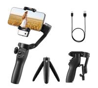 VEVOR Stabilizzatore Cardanico per Smartphone, Pieghevole Stabilizzazione a 3 Assi, per Telefono per la Registrazione Video, con Luce di Riempimento, Treppiede, Tracciamento Automatico