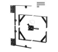 VEVOR Staffa di Rinforzo Angolare per Cancelli in Ferro, 1 Set, Kit di Ferramenta per Telaio Cancello Anti-Cedimento, Staffa di Rinforzo per Telaio Cancello con Serratura a Scatto, Viti, Nero