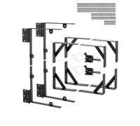 VEVOR Staffa di Rinforzo Angolare per Cancelli in Ferro, 2 Set, Kit di Ferramenta per Telaio Cancello Anti-Cedimento, Staffa di Rinforzo per Telaio Cancello con Serratura a Scatto, Viti, Nero