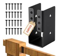 VEVOR Staffa per Travetti Scomparsa, a Flangia Nascosta per Esterni 51 x 46,5 x 94 mm con Viti, Staffa Leggeri in Acciaio per Travi da 49 x 92 mm, Altalena, Recinzione, Scivoli in Legno, 24 Pezzi