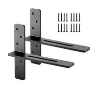 VEVOR Staffe per Mensole Galleggianti a Forma di T, 2 Pezzi, Staffe in Acciaio Massiccio per Mensole, 355,6 x 73,5 x 304,8 mm Capacità di Carico di 90 kg per Supporto da Banco con Viti