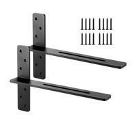 VEVOR Staffe per Mensole Galleggianti a Forma di T, 2 Pezzi, Staffe in Acciaio Massiccio per Mensole, 457,2 x 73,5 x 304,8 mm Capacità di Carico di 90 kg per Supporto da Banco con Viti