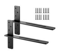 VEVOR Staffe per Mensole Galleggianti a Forma di T, 2 Pezzi, Staffe in Acciaio Massiccio per Mensole, 457,2 x 73,5 x 304,8 mm Capacità di Carico di 90 kg per Supporto da Banco con Viti