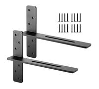 VEVOR Staffe per Mensole Galleggianti a Forma di T, 2 Pezzi, Staffe in Acciaio Massiccio per Mensole, 406,4 x 73,5 x 304,8 mm Capacità di Carico di 90 kg per Supporto da Banco con Viti