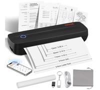 VEVOR Stampante Mobile Stampante Termica Portatile Stampante Senza Inchiostro Bluetooth, Carta Termica A4 A5 Compatibile con iOS/Android/Laptop, Stampante da Viaggio 203 DPI in Ufficio Casa Nero