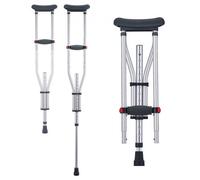 VEVOR Stampelle Ascellari, Stampelle da Passeggio in Altezza Regolabile 13 Livelli, Stampelle in Alluminio Leggere, con Cuscinetto Ascellare Morbido per Disabili Adulti e Adolescenti, 1 Paio 136 kg