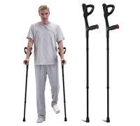 VEVOR Stampelle Pieghevoli da Avambraccio per Adulti, Stampelle con Altezza Regolabile 10 Livelli, in Alluminio Leggere con Polsino Aperto per Chirurgia Lesioni alle Gambe Disabili, 1 Paio 158,7 kg