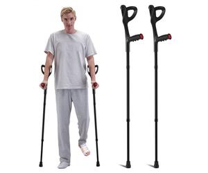 VEVOR Stampelle Pieghevoli da Avambraccio per Adulti, Stampelle con Altezza Regolabile 10 Livelli, in Alluminio Leggere con Polsino Aperto per Chirurgia Lesioni alle Gambe Disabili, 1 Paio 158,7 kg
