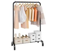 VEVOR Stand Appendiabiti a Barra e Ripiano Singoli per Camera da Letto | per Soggiorno e Case in Affitto, in Acciaio al Carbonio Q235 Verniciatura a Polvere, Diametro del Tubo 25,4 mm, Peso 2,9 kg