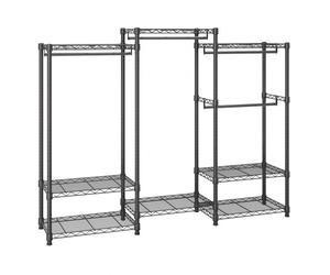 VEVOR Stand Appendiabiti Capacità Carico Statica Max. 362 kg con 8 Ripiani Carico 40 kg Singolo per Camera da Letto Soggiorno, Appendiabiti da 4 Barre 1740 x 450 x 1800 mm in Acciaio al Carbonio Q235