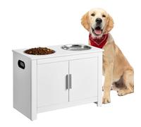 VEVOR Stazione di Alimentazione per Animali Domestici con 2 Ciotole in Acciaio Inox Rialzate per Cani, Mobili Porta Alimenti per Animali Contenitore per Cibo di Cani Mobiletto Portaoggetti