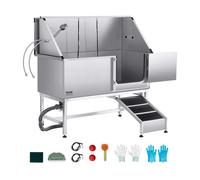 VEVOR Stazione di Lavaggio per Cani Acciaio Inox 157,48 cm con Rampa a Destra