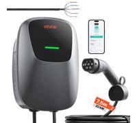 VEVOR Stazione di Ricarica per Auto EV PHEV 22kW Trifase Tipo 2 Grado IP65 per Veicoli Elettrici Ibridi Plug-in 400V CA, Corrente 32A, Controllo Remoto APP, Indicatore, Caricabatterie Auto Elettriche