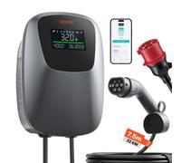 VEVOR Stazione di Ricarica per EV PHEV 22kW Trifase CEE 32A Tipo 2 Display per Veicoli Elettrici Ibridi Plug-in 400V CA, Caricabatterie Auto Uso Domestico, Controllo Remoto APP, IP65, Display Digitale