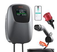 VEVOR Stazione di Ricarica per EV PHEV 22kW Trifase CEE 32A Tipo 2 Display per Veicoli Elettrici Ibridi Plug-in 400V CA, Caricabatterie Auto Uso Domestico, Controllo Remoto APP, IP65, Display Digitale