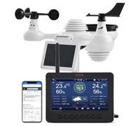 VEVOR Stazione Meteorologica Wireless 7 in 1 con Wi-Fi, Display TFT Colorato 158 mm, Sensore Esterno Alimentato a Energia Solare, Include Temperatura Umidità Velocità Direzione Vento Precipitazioni