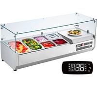 VEVOR Stazione Preparazione Refrigerata per Condimenti Banco 140 W Per Insalate