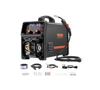 VEVOR Stazione Saldatura MIG Corrente Uscita 250 A, Saldatrice MIG Sinergica Portatile Senza Gas MIG Gas MMA Lift TIG AU TIG 5 in 1 IGBT Tecnologia Inverter Schermo LCD, Torcia Lift TIG Non Inclusa