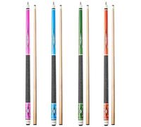 VEVOR Stecca da Biliardo in Legno Acero Canadese da 1473,2 mm con Anello di Collegamento in ABS, 4 Pezzi Stecche per Tavolo da Biliardo Professionale, Bar, Casa, 510 g, 538 g, 566 g, 595 g