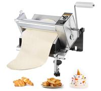 VEVOR Stendipasta Manuale Rullo per Pasta in Acciaio Inossidabile, Maniglia Rimovibile, Piastra, Spessore Massimo Regolabile 12 mm, Stendipasta per Uso Domestico Panificio Cucina Piccola Commerciale