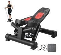 VEVOR Stepper, Mini Stepper per Esercizi a Casa, Stepper Idraulico Fitness Twist con Fasce di Resistenza, Attrezzatura Cardio per Allenamento Corpo, Saliscale con Monitor LCD, Capacità Carico 150 kg