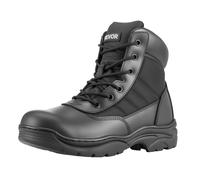 VEVOR Stivali da Lavoro Stivali da Combattimento Taglia UK 8,5 Leggeri, Traspiranti, Scarponi da Esterno per Sicurezza all'Aperto per Escursionismo Tessuto Oxford 1000D, Scarpe da Moto, Nero
