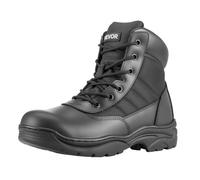 VEVOR Stivali da Lavoro Stivali da Combattimento Taglia UK 8 Scarponi Altezza 152,4 mm Traspiranti da Esterno per Sicurezza all'Aperto per Escursionismo Tessuto Oxford 1000D, Scarpe da Moto, Nero