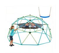 VEVOR Struttura da Arrampicata Geometrica a Cupola Larghezza 305 cm con Altalena e Amaca, Capacità di Carico 453 kg, Attrezzatura da Arrampicata per Bambini dai 3 ai 10 Anni, Parco Giochi Giardino