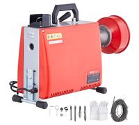 VEVOR 66FT x 5/8 Inch Drain Cleaner Machine Macchina per Pulizia delle fogne, Rosso, 250W