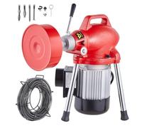 VEVOR Drain Cleaner Machine 66FT x 5/8 Inch Macchina per Pulizia delle fogne, Rosso, 250W