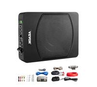 VEVOR Subwoofer per Auto Sotto Sedile, Subwoofer Auto Sottile Sistema a Basso Profilo, Audio a Basso Profilo Amplificatore Integrato, Ingresso Livello Alto Basso Regolatore del Volume, 254 mm e 240 W