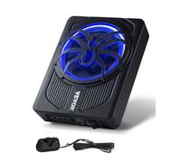 VEVOR Subwoofer per Auto Sotto Sedile, Subwoofer Auto Sottile Sistema Audio a Basso Profilo con Luce Blu, Amplificatore Integrato, Ingresso Livello Alto Basso Regolatore del Volume, 254 mm e 440 W