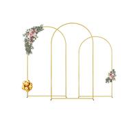 VEVOR Supporto Dorato per Fondale ad Arco per Matrimonio, 1205/1005/1410 mm, Set di 3 Supporti Metallo con Collegamento a Custodia e Barra Trasversale del Telaio, per Compleanni Celebrazioni Vacanze
