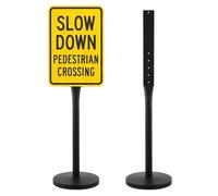 VEVOR Supporto Cartello Stradale Portatile per Agenzia Immobiliare Altezza 123 cm, Porta Poster con Base in Ghisa Cartello di Vendita, Espositore per Poster da Interno Esterno Porta Segnale, Nero