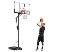 VEVOR Supporto da Basket Portatile Massimo 3,05 m Pallacanestro da Esterno con Piedistallo Regolabile in Altezza Design di Sollevamento, con Ruote e Tabellone PC da 1219,2 mm, per Cortili, Scuole