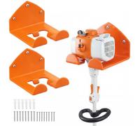 VEVOR Supporto da Parete per Decespugliatore Set da 2 Pezzi Portata 82 kg, Porta Attrezzi da Giardino in Acciaio, Supporto per Tagliabordi, Tagliasiepi, Soffiatori, Pale e Altri Attrezzi, Arancione