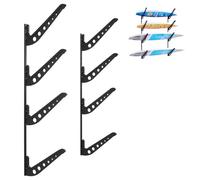 VEVOR Supporto da Parete per Tavola da Surf, Supporto Orizzontale in Legno a 4 Livelli per Riporre ed Esporre, Organizzatore in Metallo Regolabile in Altezza con Spugna per Kiteboard, Shortboard, Sci