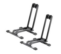 VEVOR Supporto da Pavimento per Bicicletta, per Bicicletta da Montagna e Bici da Corsa da 508 a 736,6 mm Portabici da Pavimento in Lega di Acciaio Resistente alla Ruggine, Pieghevole, 2 Pezzi, Nero