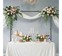 VEVOR Supporto da Tavolo con Morsetti, Altezza ca. 33-107 cm e Lunghezza Regolabile ca. 71-248 cm, Supporto da Tavolo in Metallo, Struttura ad Arco per Palloncini per Matrimoni Natale, Nero 2 Pezzi