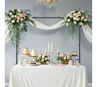 VEVOR Supporto da Tavolo con Morsetti, Altezza ca. 33-107 cm e Lunghezza Regolabile ca. 71-248 cm, Supporto da Tavolo in Metallo, Struttura ad Arco per Palloncini per Matrimoni Natale, Nero