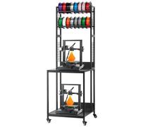 VEVOR Supporto di Stoccaggio per Filamenti 3D da 600 x 600 x 1800/1820 mm Ripiano per Filamento per Stampante 3D a 4 Livelli con Contenitore per Filamenti e Ruote, per Ufficio e Officina, Nero