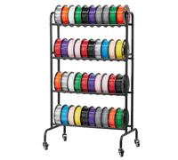 VEVOR Supporto di Stoccaggio per Filamenti 3D da 750 x 455 x 1230 mm Ripiano per Filamento per Stampante 3D a 4 Livelli con Ruote, Filamenti Organizzati per Ufficio e Officina, Nero